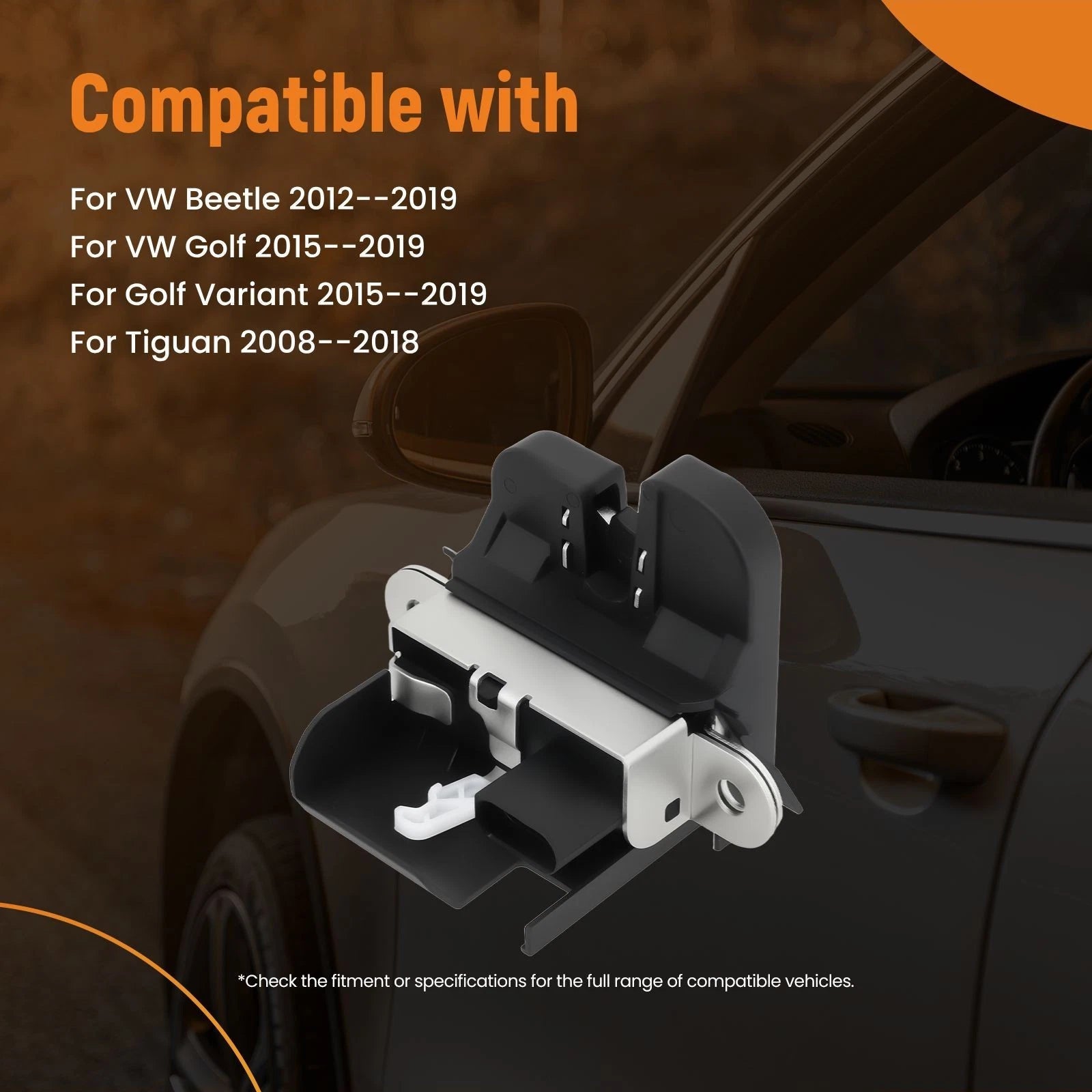 Rear Hatch Lock Actuator for VW Golf Tiguan (5M0827505, 5ND827505, 4PIN)