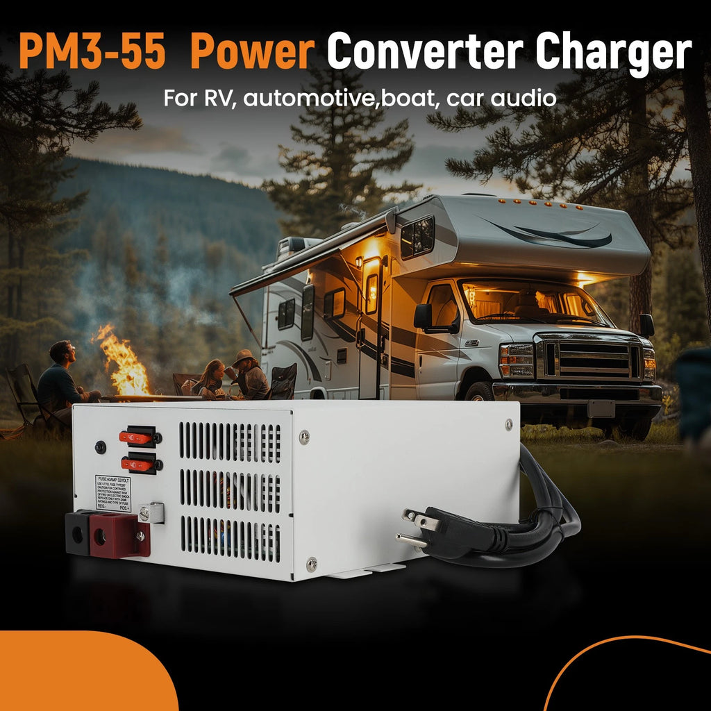 Converter Charger for RV Automotive Boat Car Audio (55 Amps)