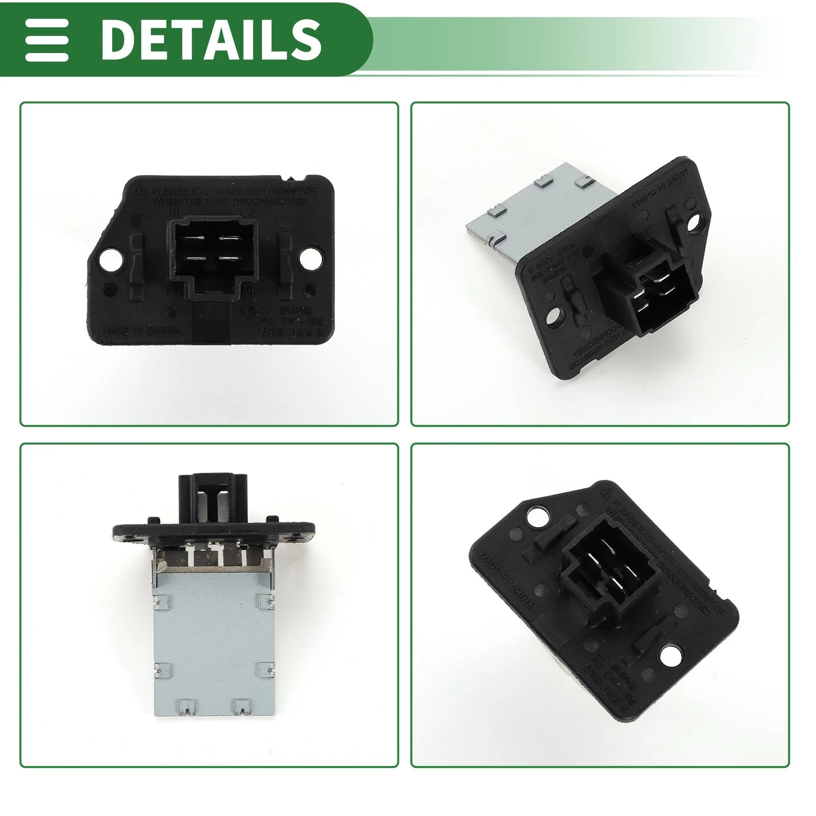 HVAC Blower Motor Resistor No. 97035H1500 for Hyundai Terracan, Kia Sorento (2001–2009)