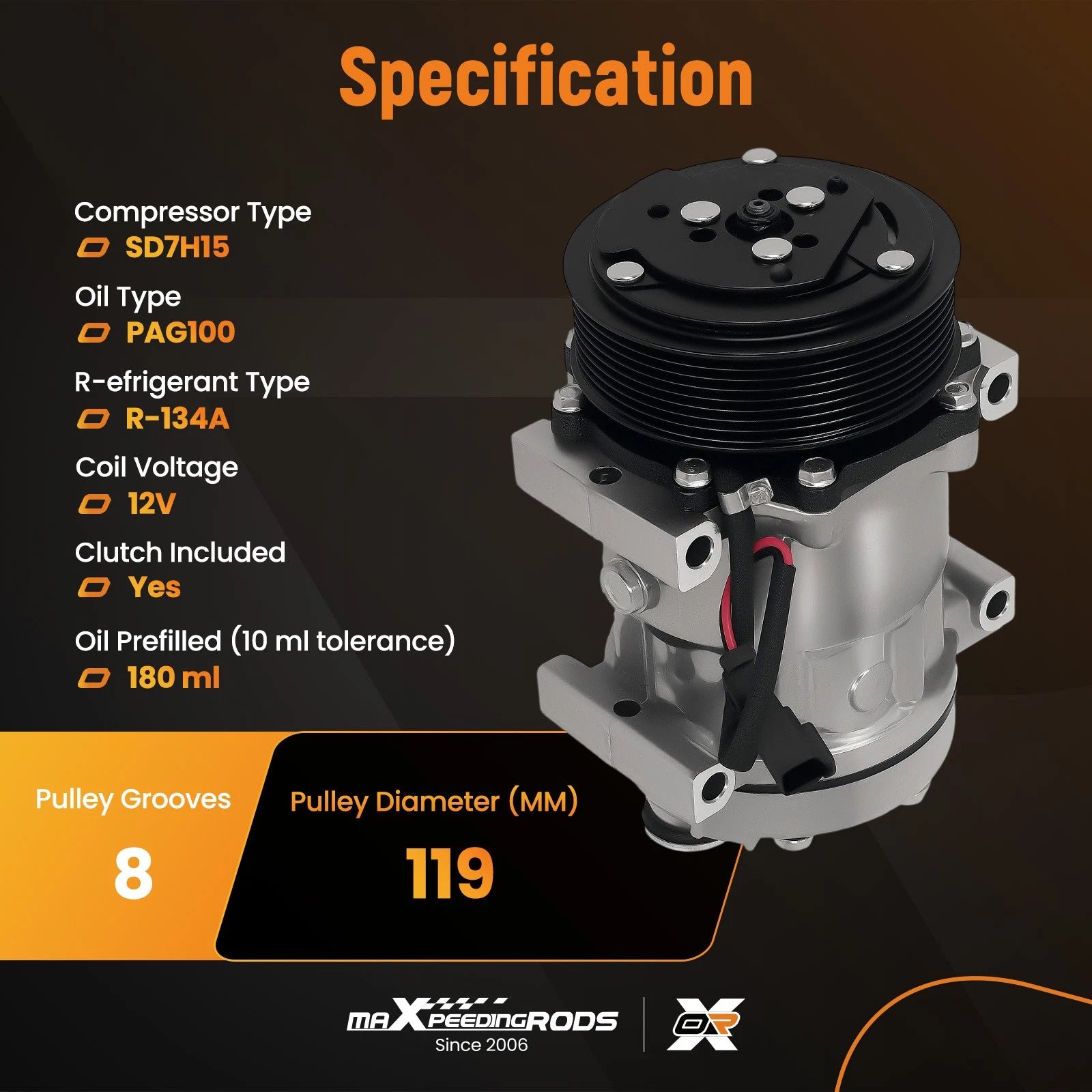 A/C Compressor with Clutch for Dodge Ram 2500 3500 (1994-2005)