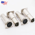 3Pin XLR Female to Male Connector Adapter for D Panel Mounting