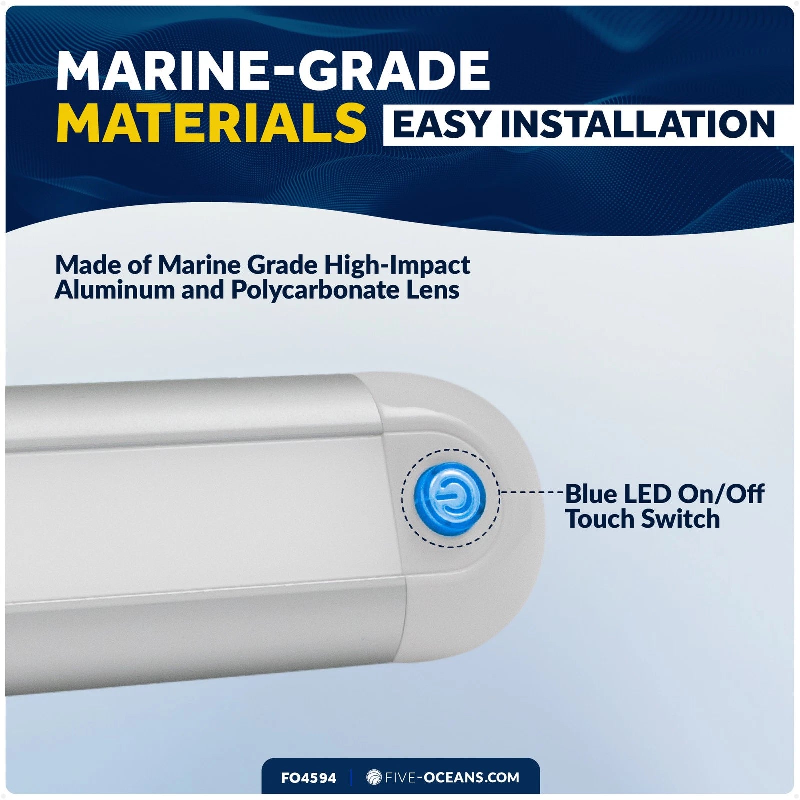 LED Interior Light Bar for RV Boat Ceiling Light with Touch Switch