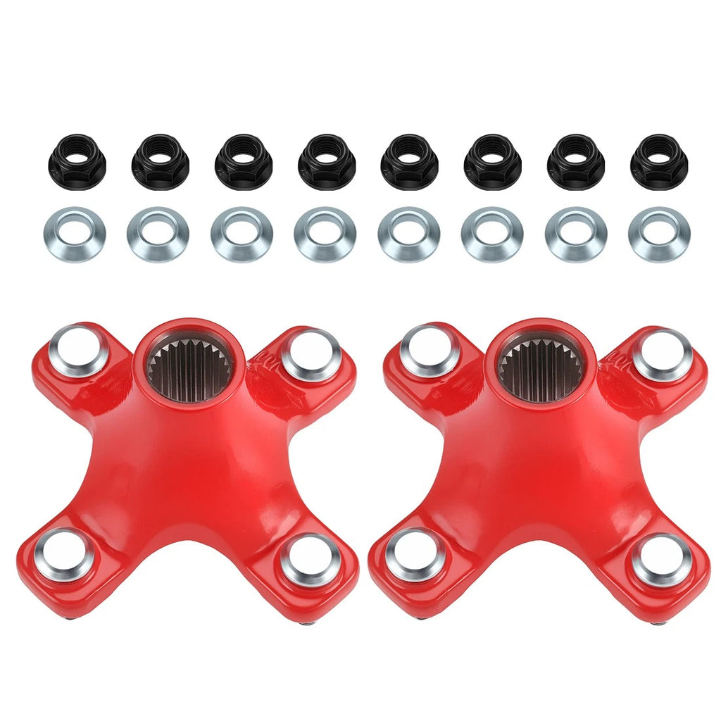 2 Rear Red Wheel Hubs & Flange Lug Nuts for Honda Sportrax 300 (1993–2008)