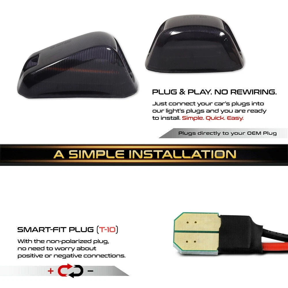 LED Smoked Lens Top Clearance Marker Lights for Ram ProMaster 1500 (2014–2023)