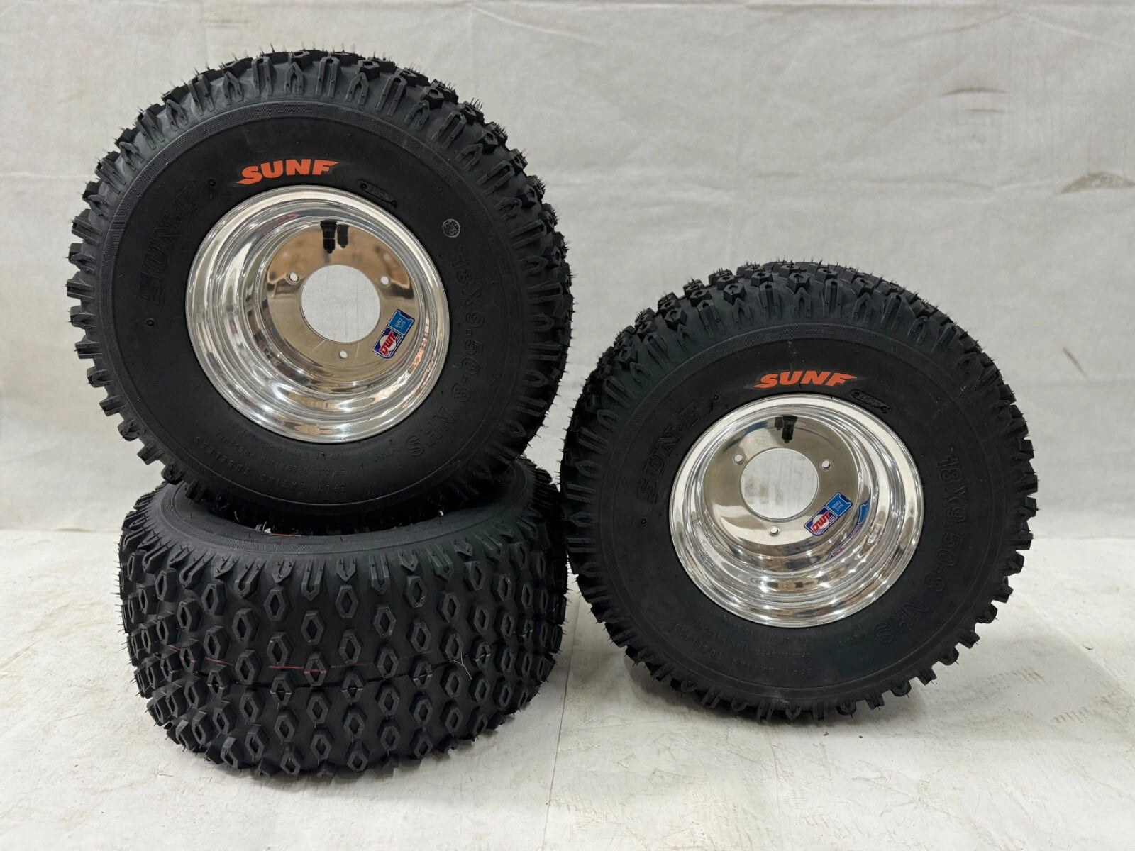 Set of 2 Front and Rear Wheels Rims for Honda ATC 70 (1970–1985) - Sunf A012 Trails XC Tires 18"