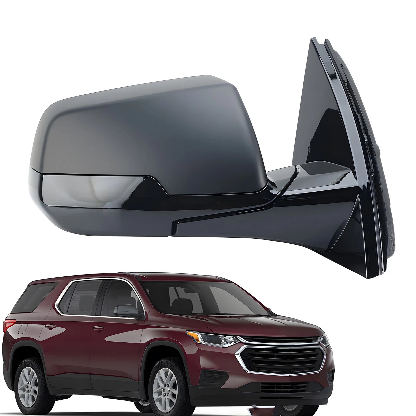 Side Mirror for Chevy Traverse (2018–2019) Power Adjust Right Passenger 5 Pin