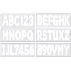 Set of 4 Boat Numbers and Letters Decal Stickers A-Z 0-9 White