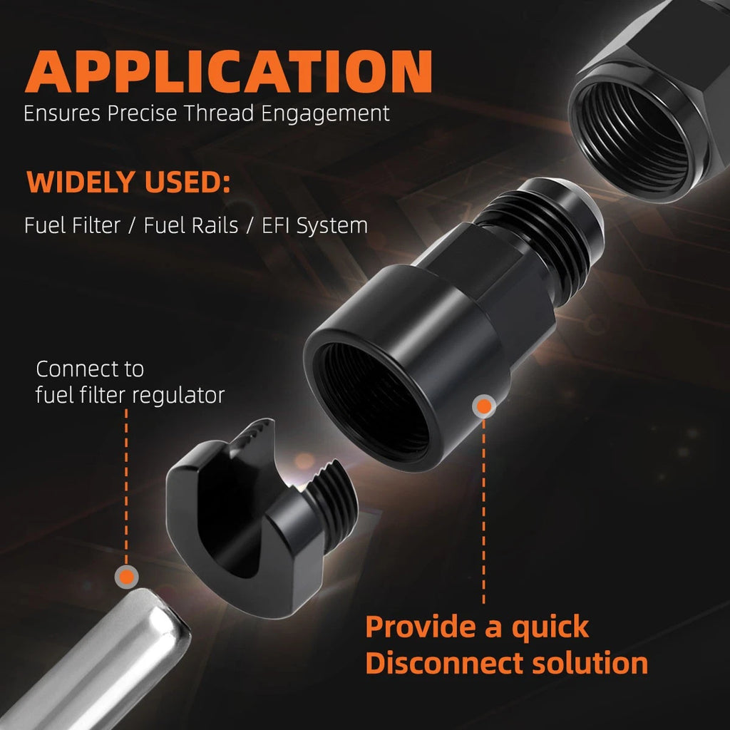 6AN Male to 3/8" Female EFI Fuel Line Adapter Fitting (1500PSI)
