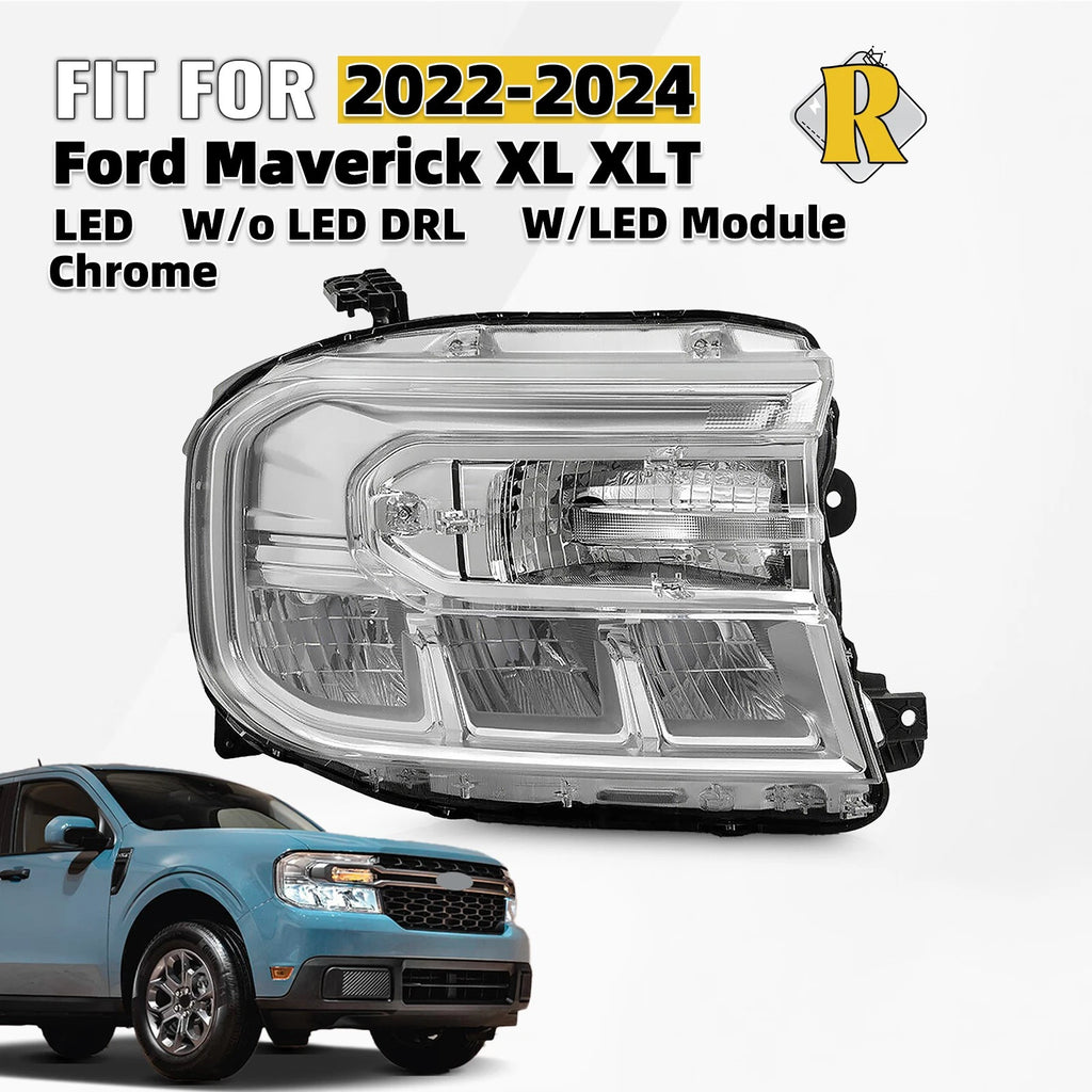 LED Headlight for Ford Maverick XL XLT (2022–2024) W/O LED DRL, Right