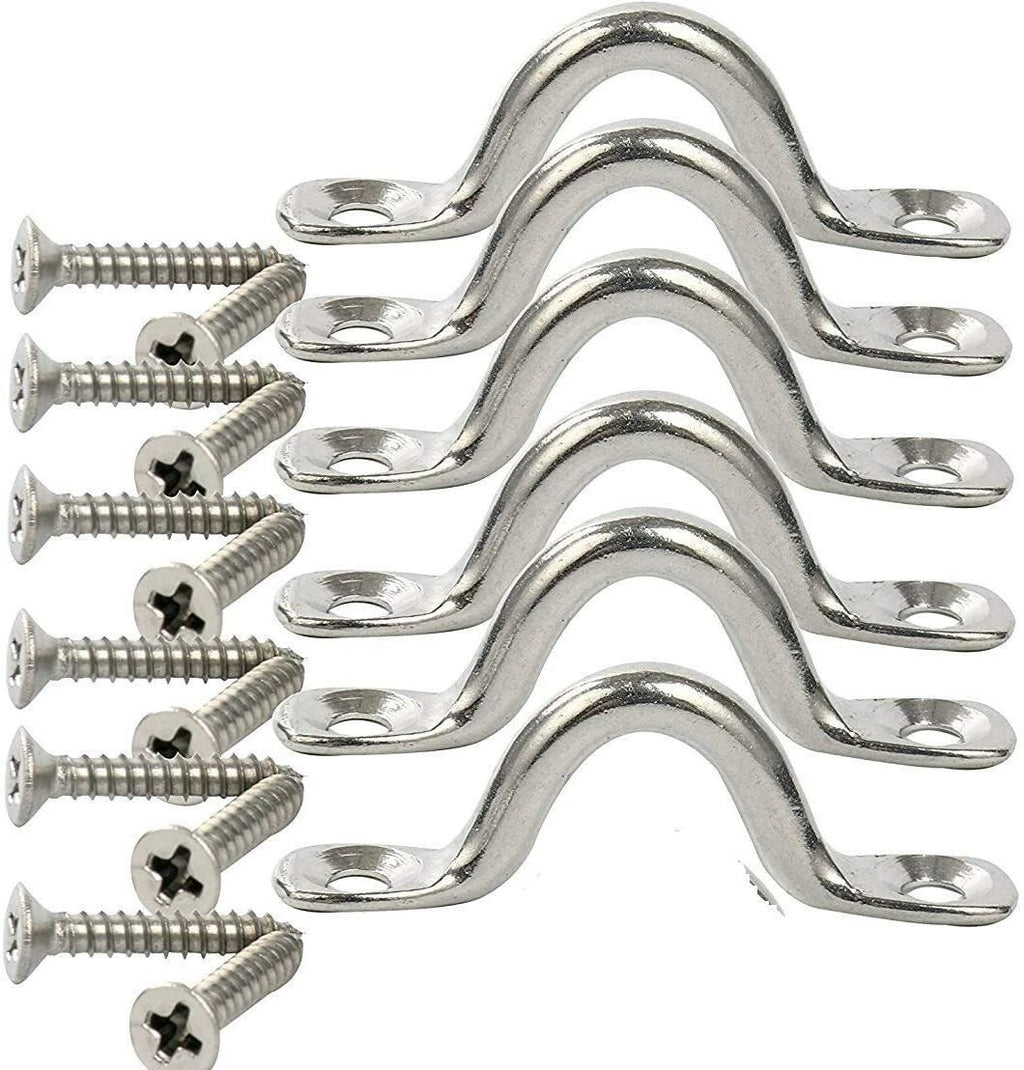 6 Pack Stainless Steel Bimini Boat Top Pad Eye for Marine Use