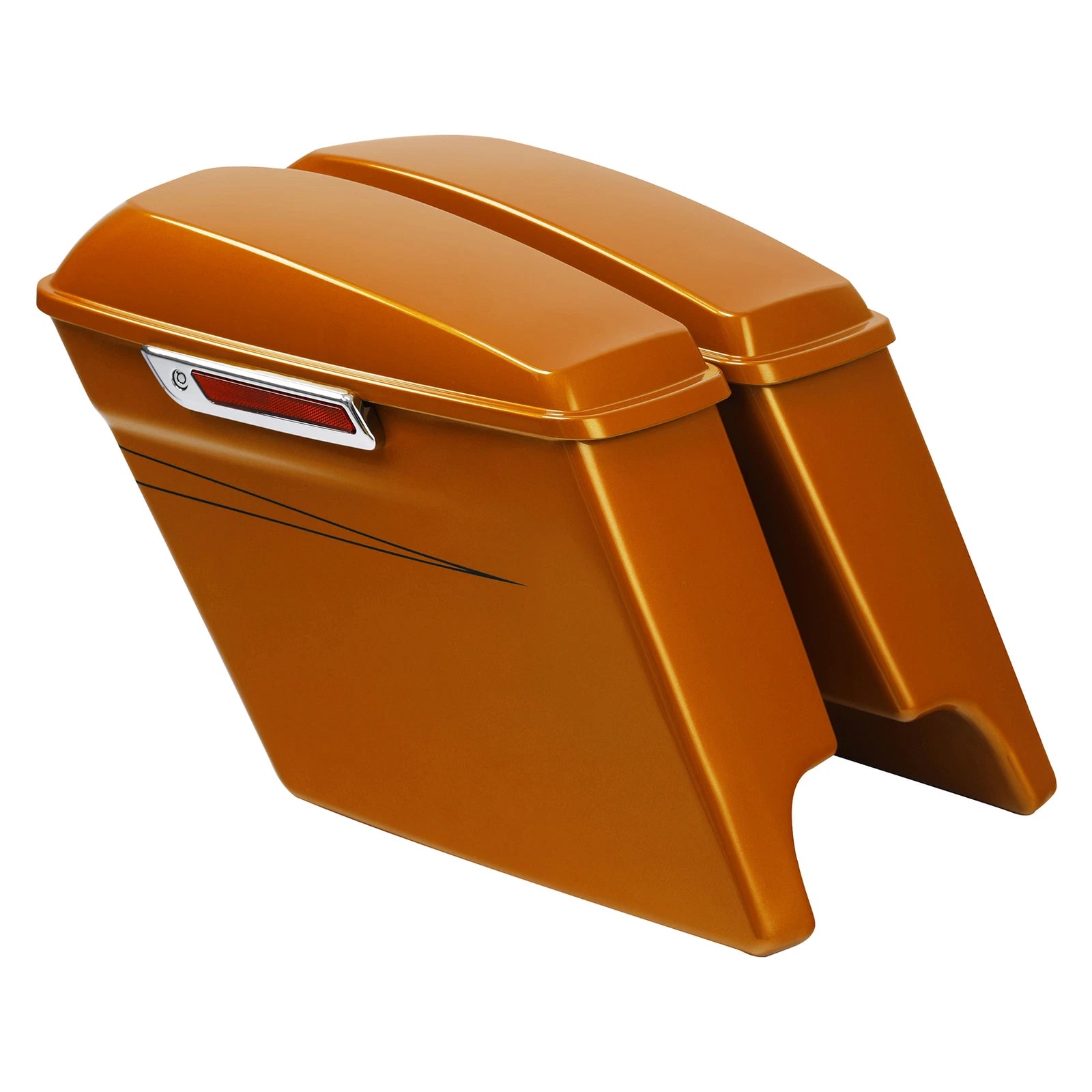 5" Stretched Hard Saddlebags for Harley Touring Road King (2014–2023) Amber Whiskey