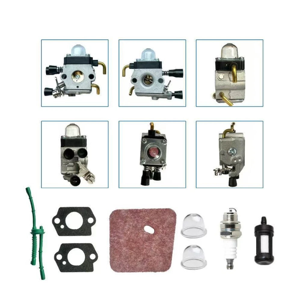 Carburetor Repair Kit with Air Filter & Fuel Line for FS85 FS85R FS75 FS76