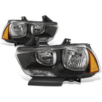 Pair of Black Housing Amber Corner Headlights for Dodge Charger (2011–2014)