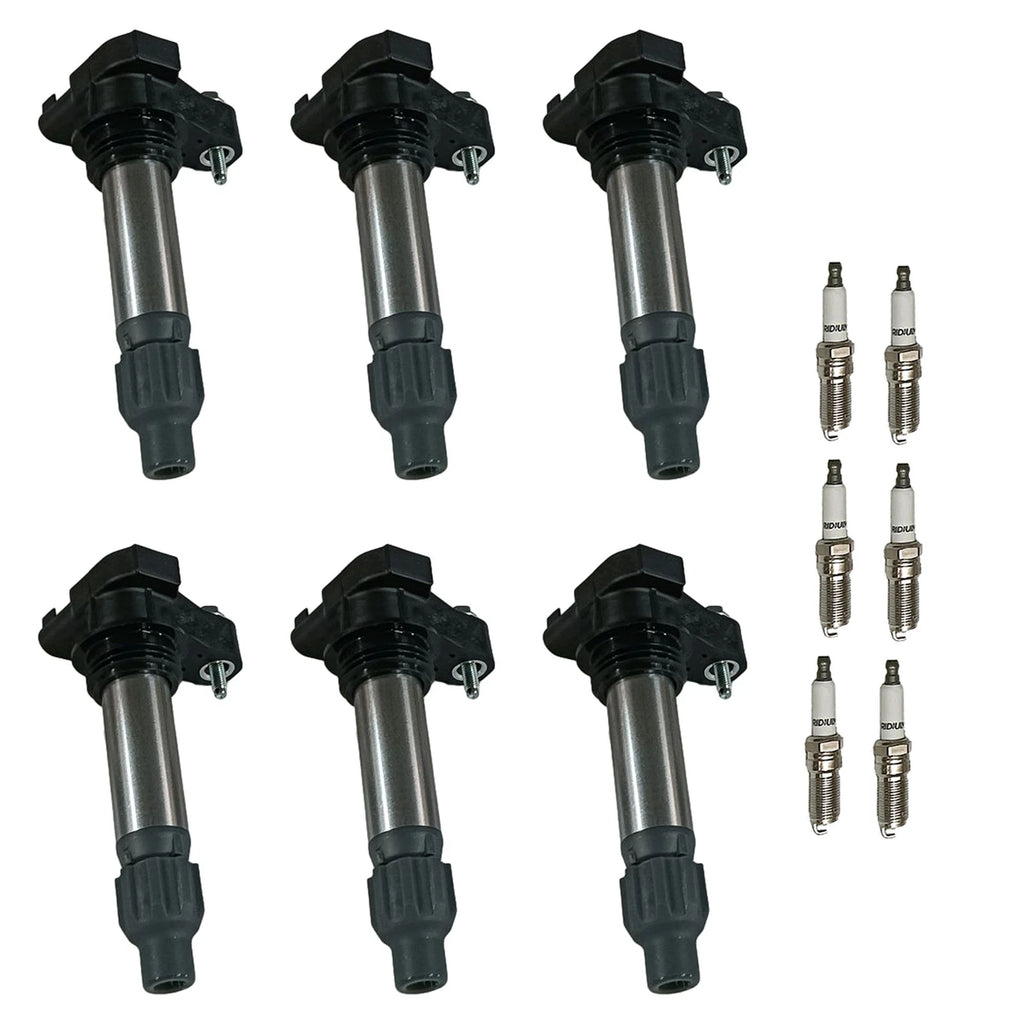 Set of 6 Ignition Coils & Iridium Spark Plugs for Cadillac GMC Chevy Buick