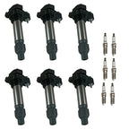 Set of 6 Ignition Coils & Iridium Spark Plugs for Cadillac GMC Chevy Buick