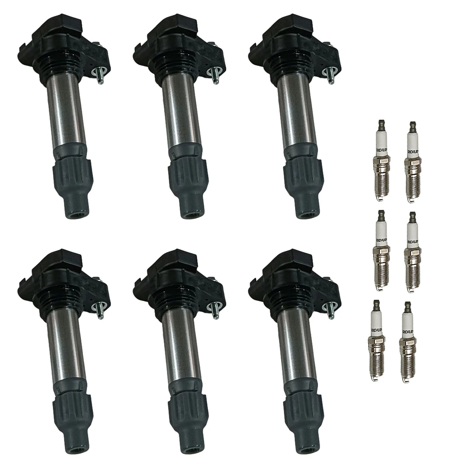 Set of 6 Ignition Coils & Iridium Spark Plugs for Cadillac GMC Chevy Buick