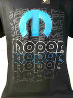 Mopar Emblem T-Shirt Black with Blue M Logo for Dodge Chrysler Jeep (—)