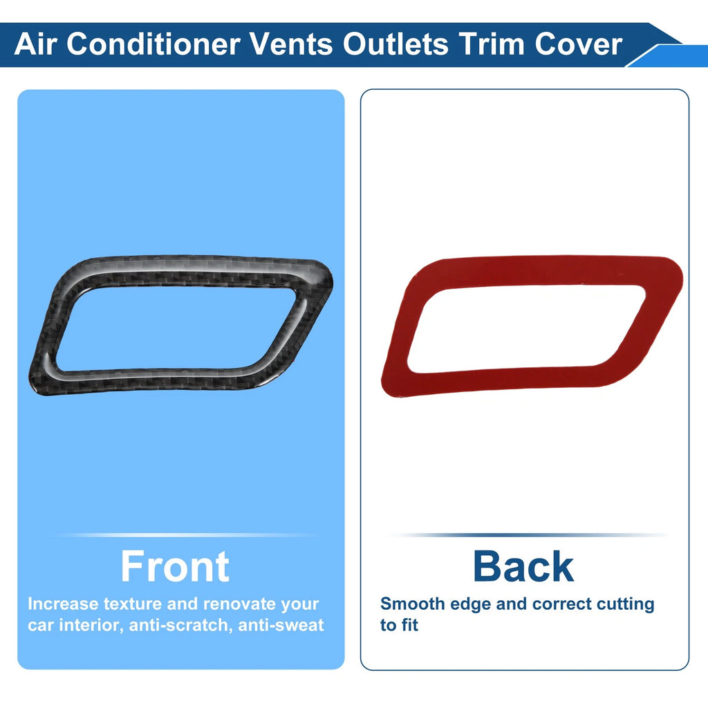 2X Air Condition Outlet Vent Trim Cover Frame for Nissan Rogue (2014–2020) Black