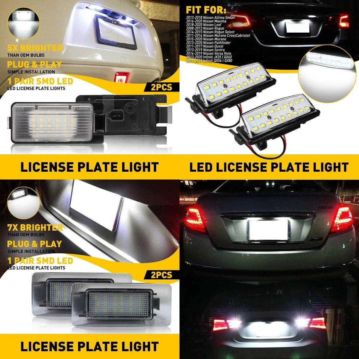 AUXITO LED License Plate Light for Nissan Altima (2019–2021)