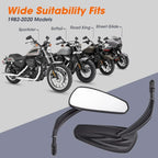 Black Teardrop Mirrors for Harley Dyna Electra Glide (2006-2023)