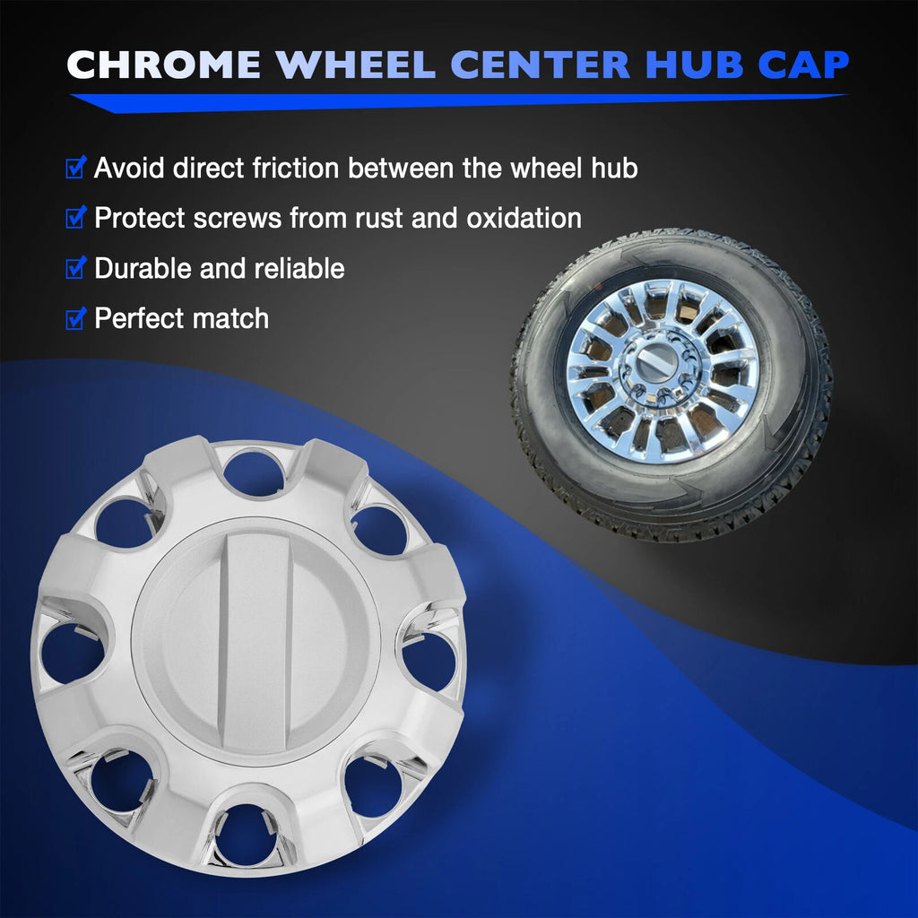 Set of 4 Chrome Wheel Center Hub Cap Covers for Ford F250 F350 (2017–2022)