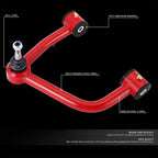 Pair of Red Front Upper Tubular Control Arms for Chevrolet Silverado 1500 (2019–2024)