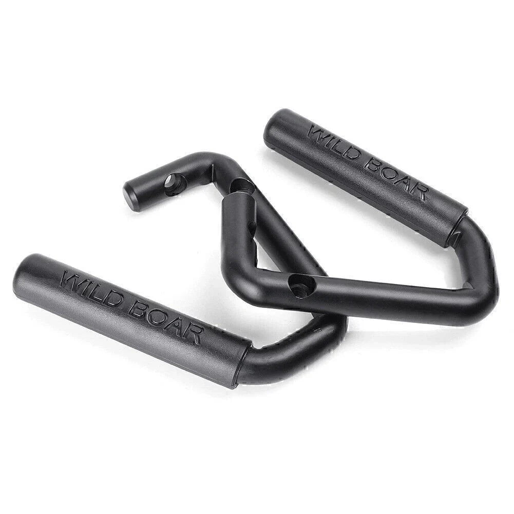 Black Textured Front Grab Bar Handles for 07-17 Jeep Wrangler JK/JKU