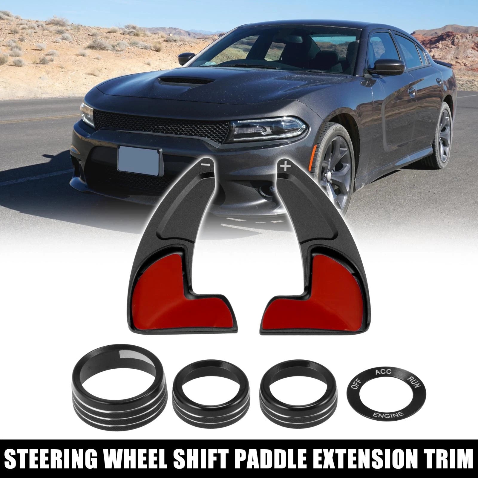 Steering Wheel Shift Paddle Extension Trim Set for Dodge Charger, Jeep 