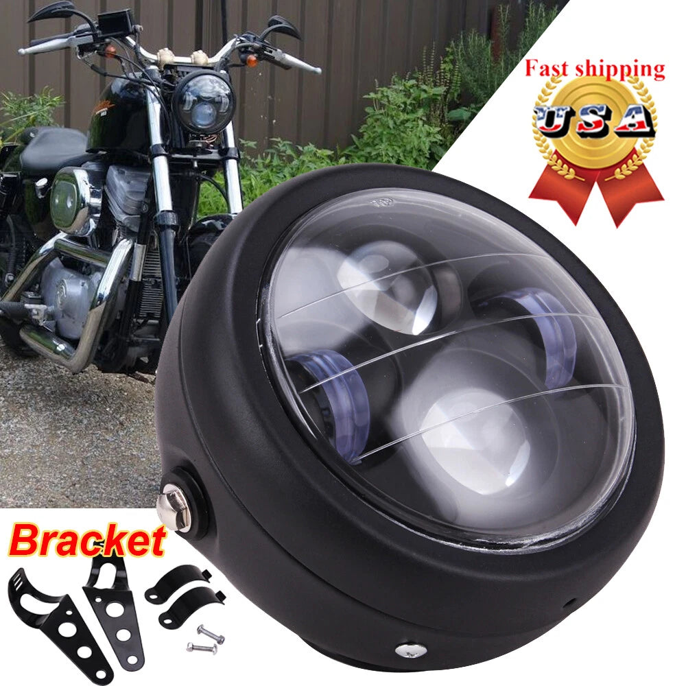 6.5'' LED Headlight with Bracket for Universal Motorcycle (Cafe Racer, Bobber)