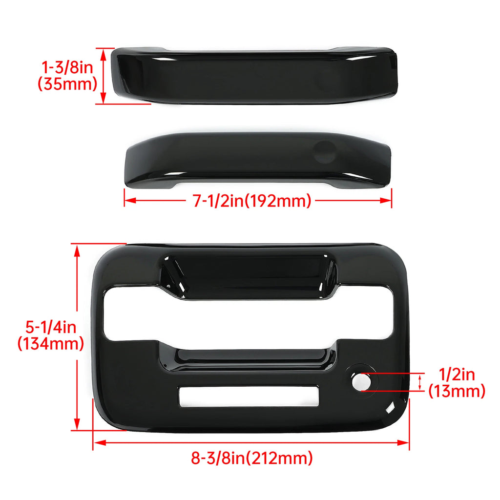 Set of 4 Black Door Handle Covers for Ford F150 (2004-2014)