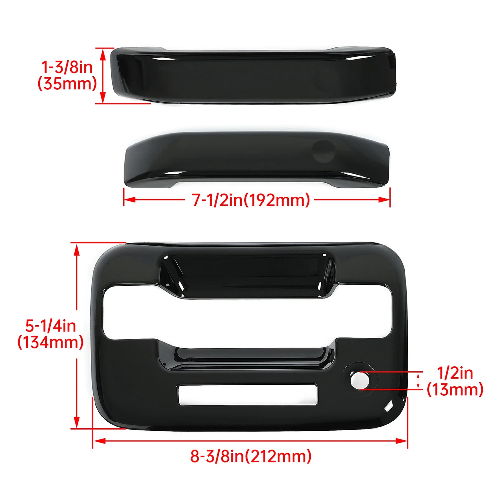 Set of 4 Black Door Handle Covers for Ford F150 (2004-2014)