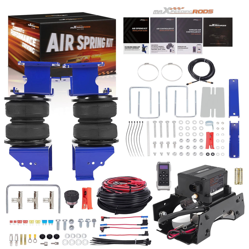 Air Suspension Springs + Wireless Compressor Kit for Chevy 3500 HD (2011–2019)