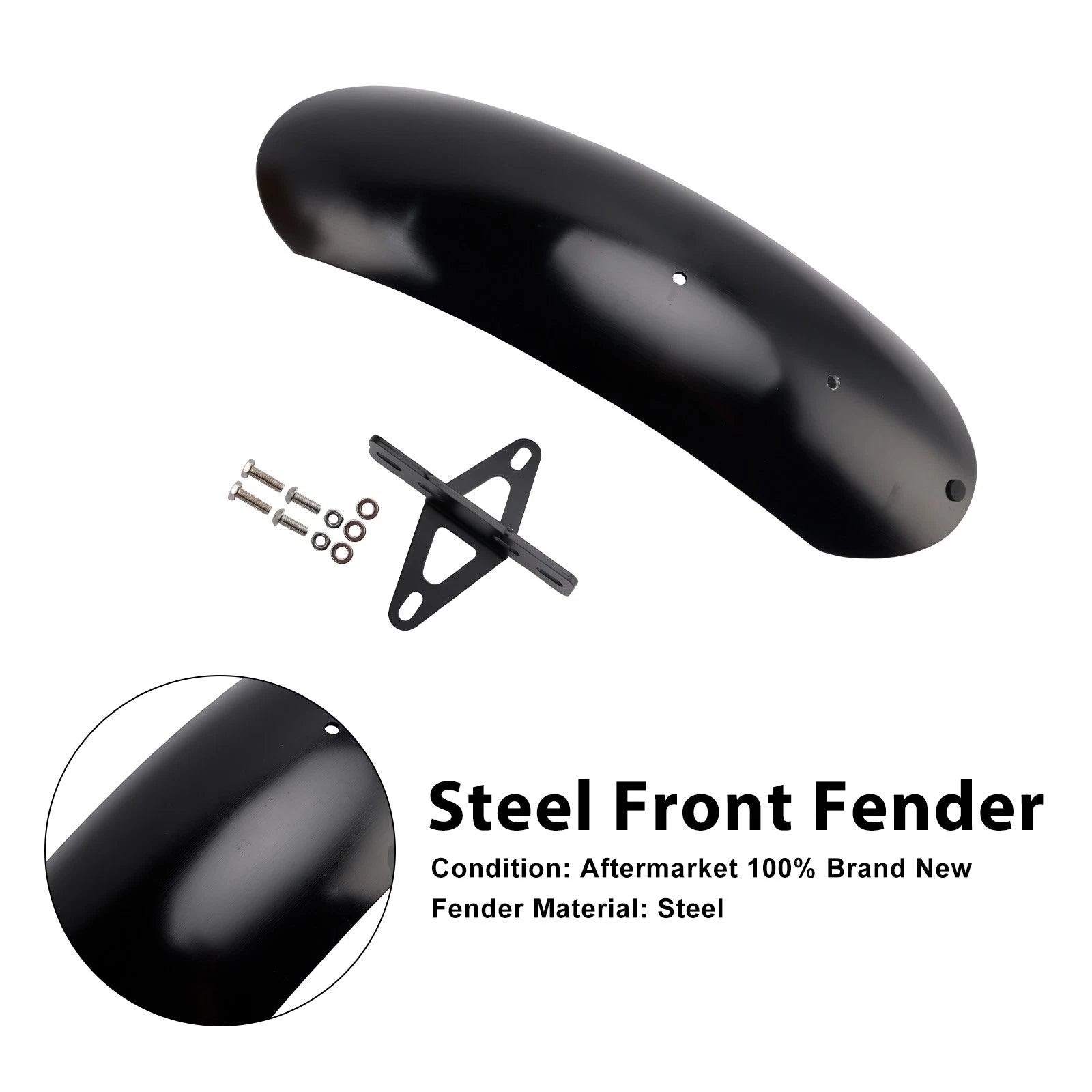 Steel Front Fender for Moto Guzzi V7 II (2010–2016) Black