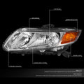 Pair of Chrome Housing Amber Corner Headlights for Honda Civic (2012–2015)