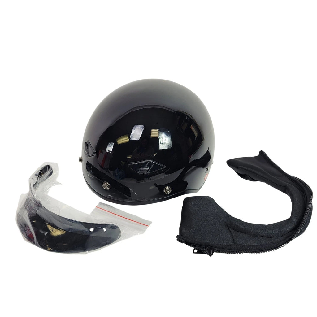 Bagger Half Helmet for LS2 (HH568, 568-3003) Solid Gloss Black, Size M