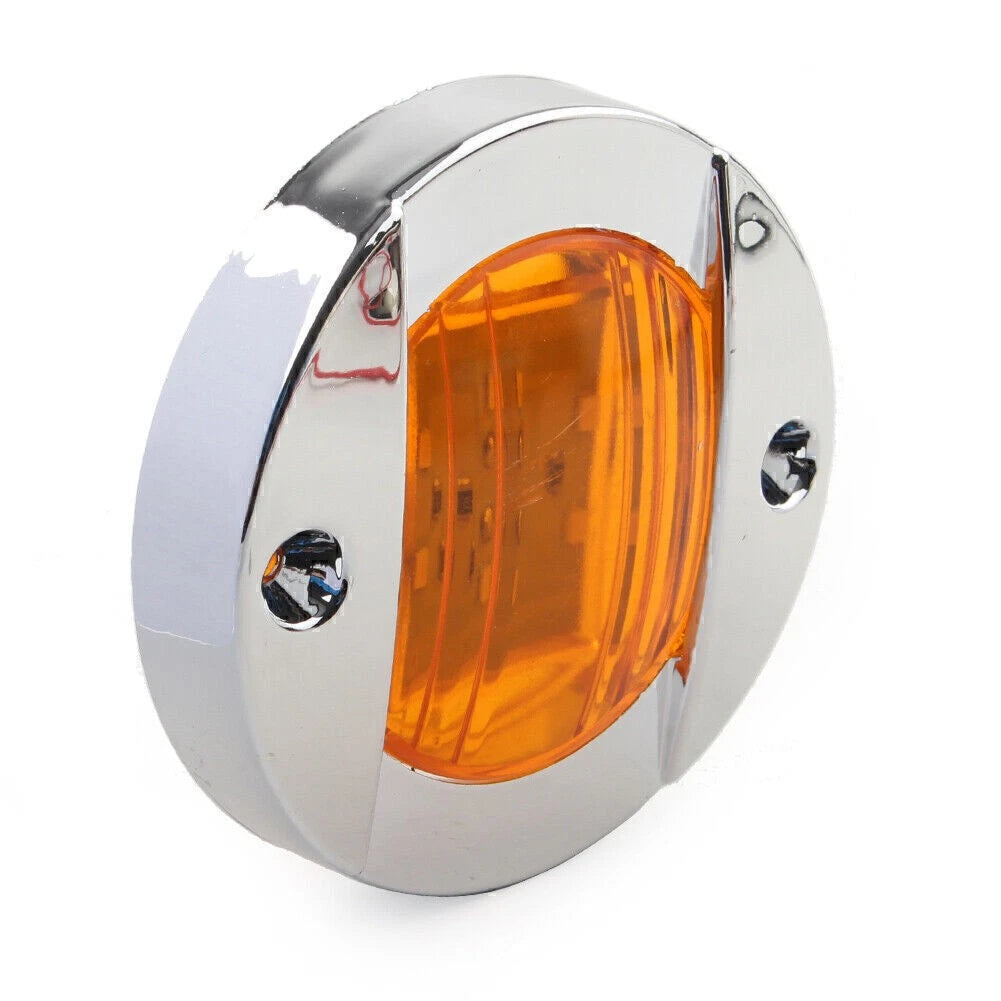 Round 24V LED Side Marker Lights for Truck Trailer RV Boat (24V)