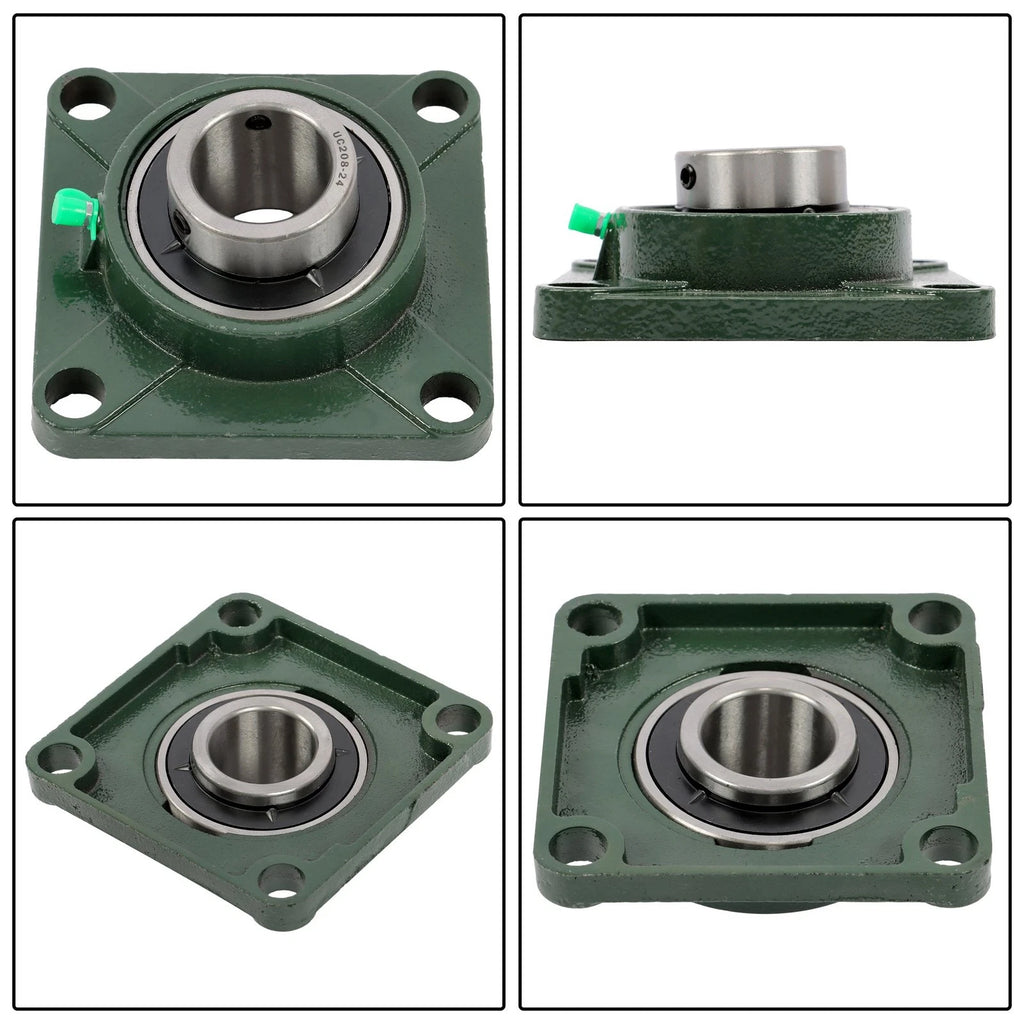 Set of 4 Pillow Block Flange Bearings for UCF208 (1-1/2" Bore)