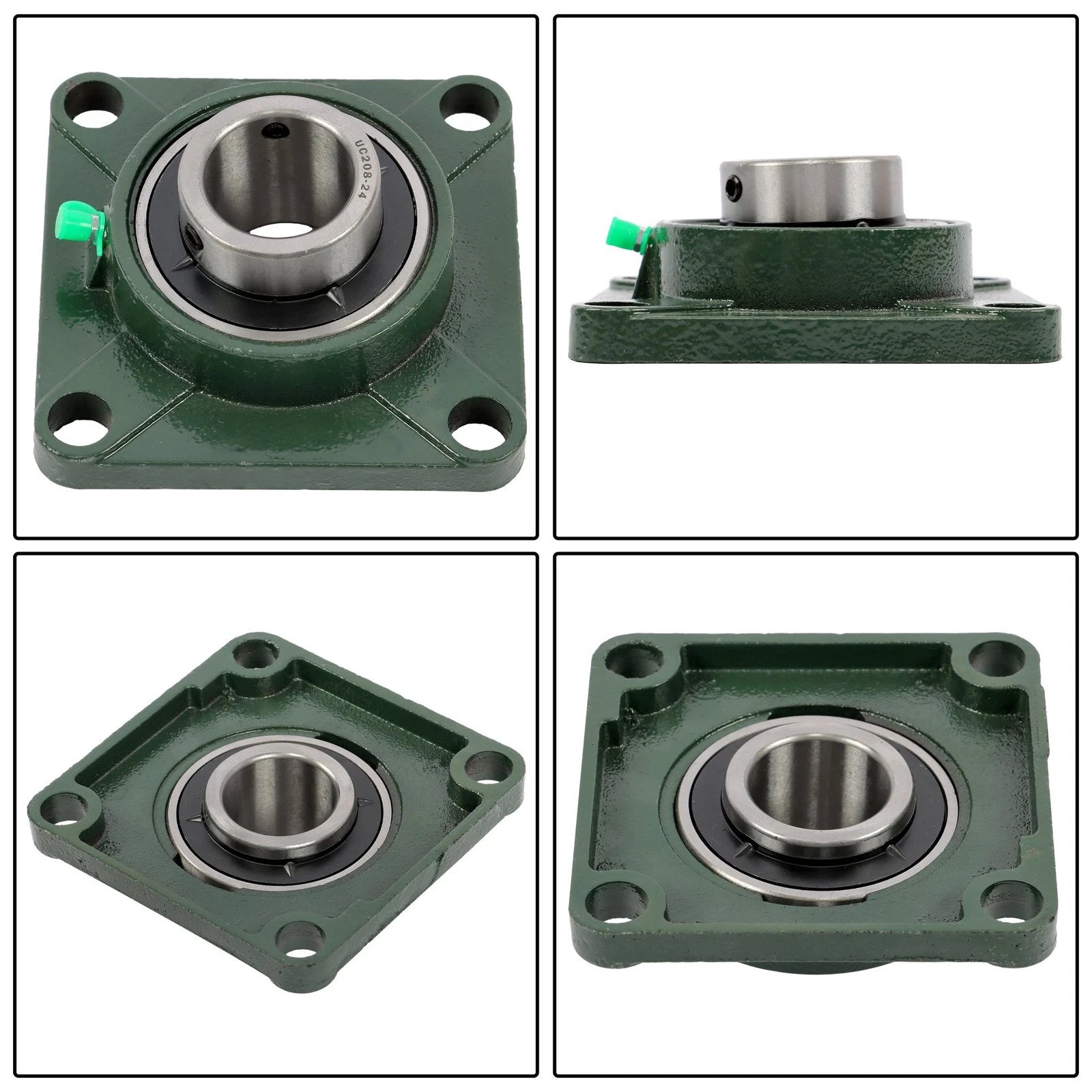 Set of 4 Pillow Block Flange Bearings for UCF208 (1-1/2" Bore)