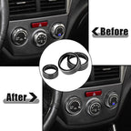 3pcs Black AC Climate Control Knob Trim Cover for Subaru Forester 