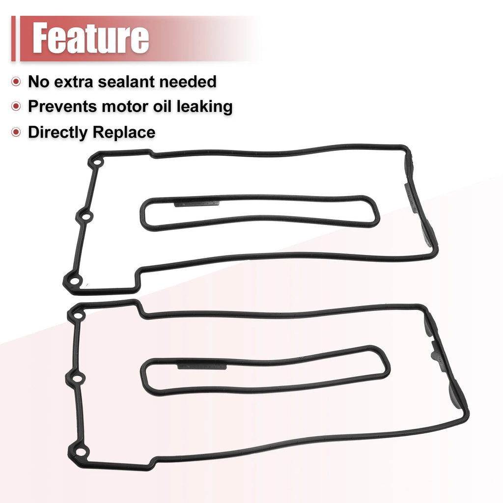 Set of 2 Engine Valve Cover Gaskets for BMW 540i (1997–2003) 11129069872 11129069871