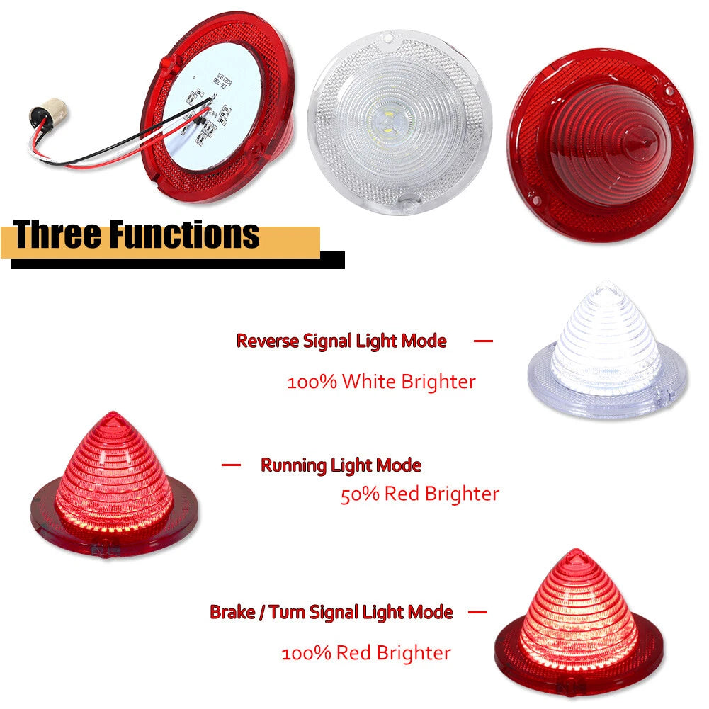 Set of 6 Rear Red LED Tail & Backup Lights for Chevrolet Impala Bel Air Biscayne El Camino (1960–1961)