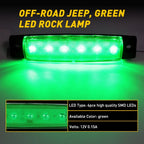 10PCS Green LED Rock Light Strip for Off Road Truck Car ATV SUV