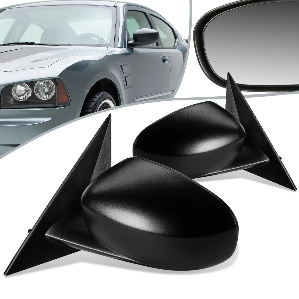 Pair Powered Side Door Mirrors for Dodge Charger Magnum (2006–2010) CH1320294 CH1321294