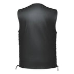 Leather Gun Pocket Motorcycle Vest for Rifleman (2XL)