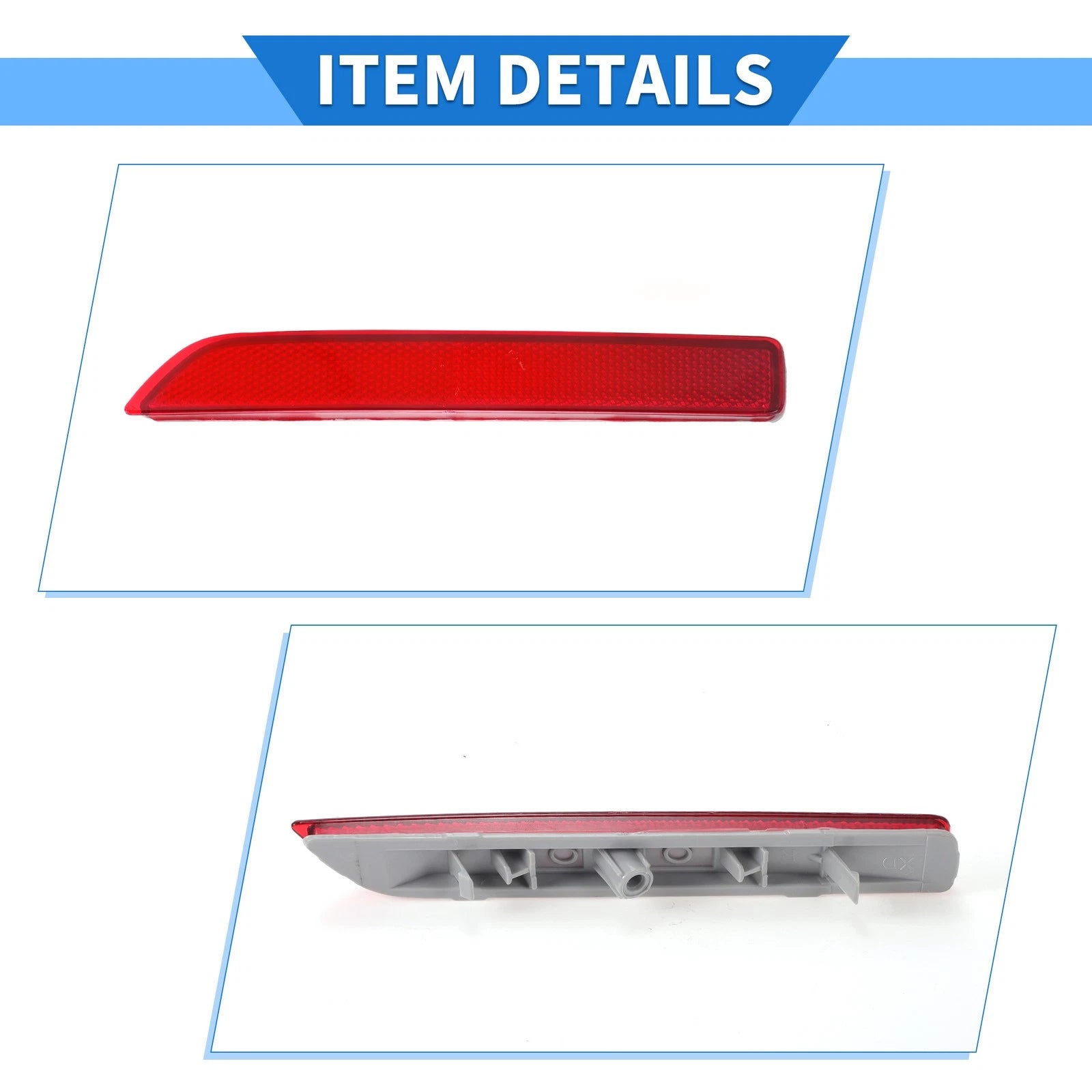 Rear Right Bumper Reflector No. 265608990B for Nissan Murano (2016–2023) Red