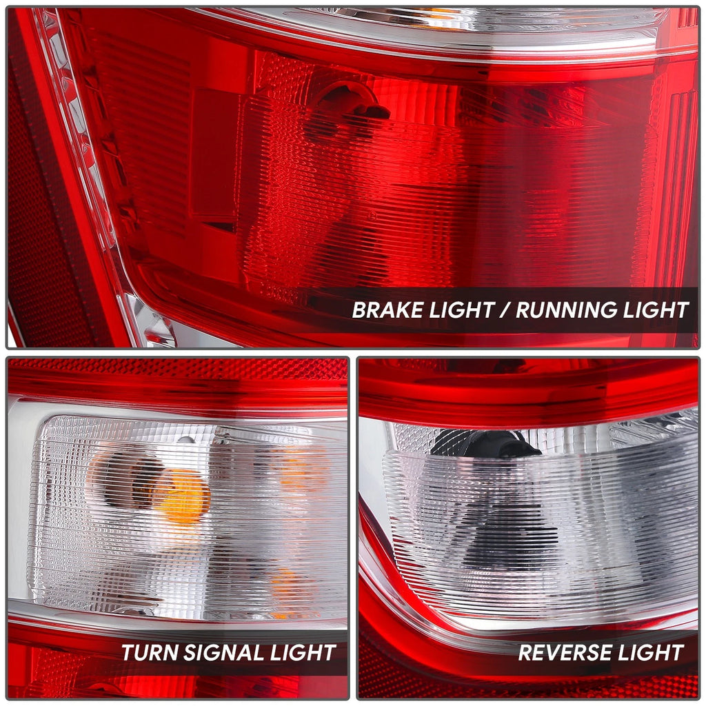 Chrome Red Driver Left Tail Light Assembly for Ford F-150 (2021–2023)