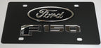 Matte Black Vanity License Plate with Emblem for Ford F150 (2004–2020)