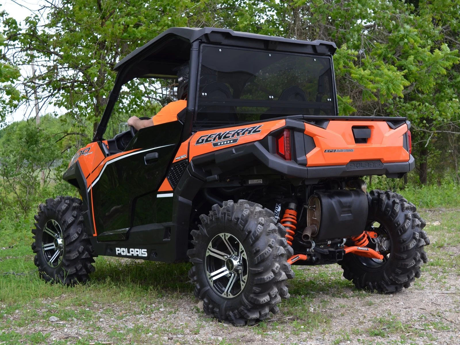Heavy Duty Rear Dark Tinted Windshield for Polaris General (2016–2023)