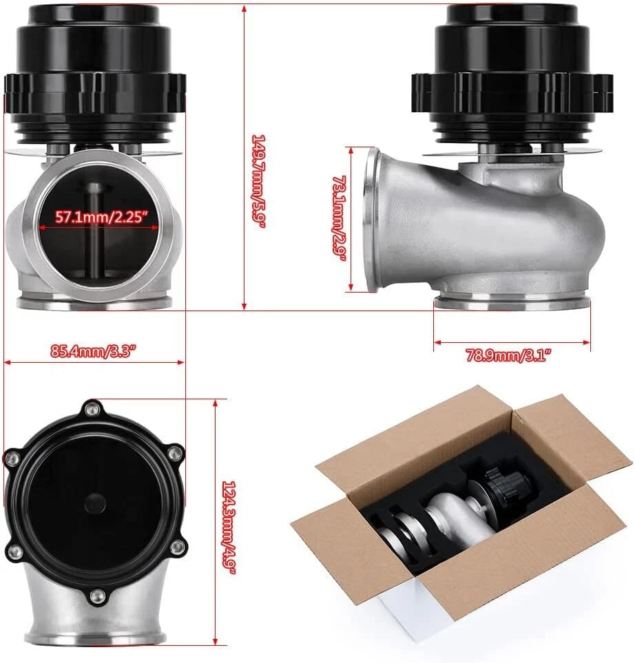 60MM V-Band Flange Clamp Wastegate for Universal Applications (10 & 18 PSI)