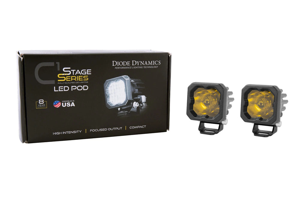 LED Pod Lights Sport Yellow Wide Beam With Amber Back Light Pair for Toyota (2001–2007)